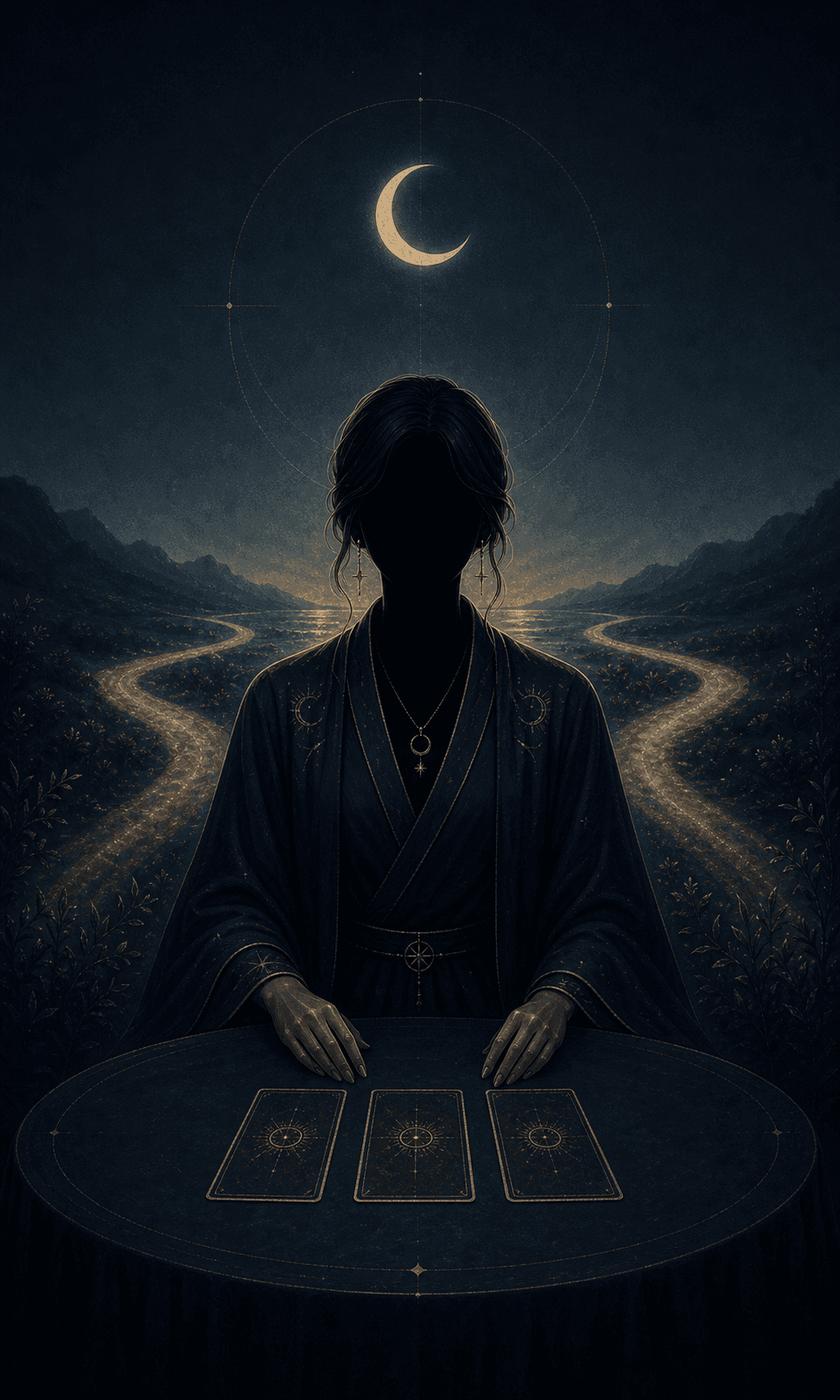 Anonymous moonlit tarot master illustration